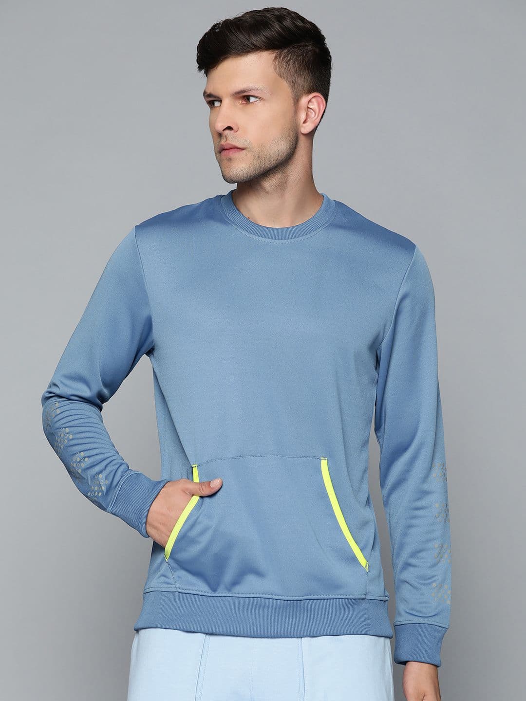 Alcis Men Blue Solid Sweatshirt - view 1
