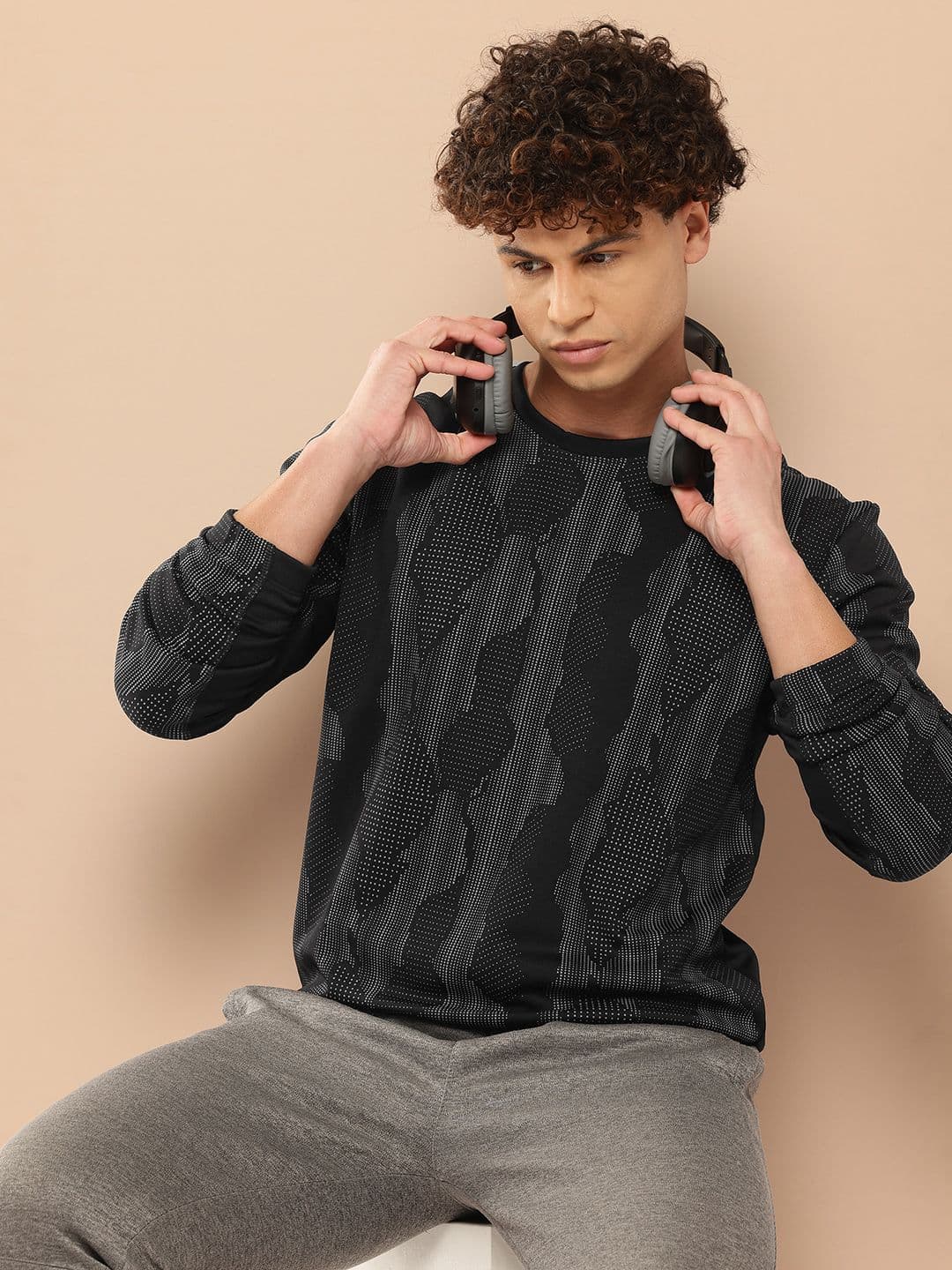 Alcis Men Black Printed Sweatshirt - view 1