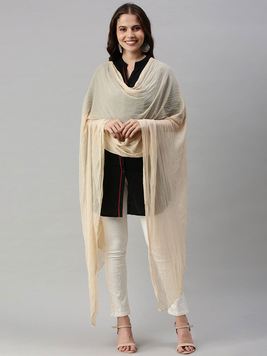 Soch Women Beige Poly Georgette Dupatta - view 1