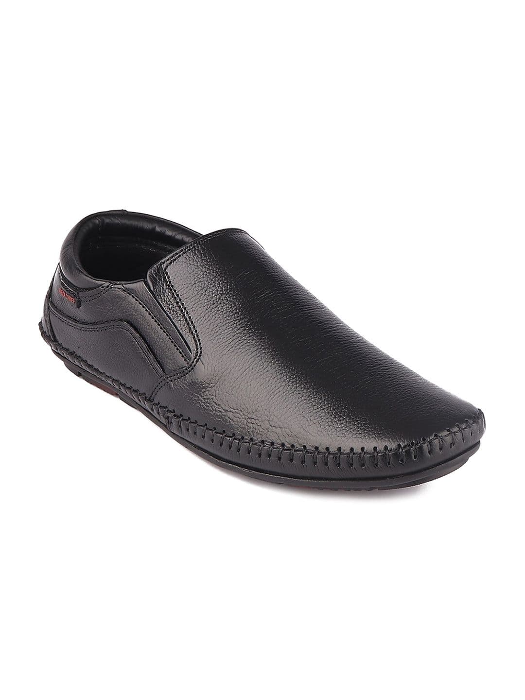 Red Chief Men Black Solid Formal Slip-On Shoes - view 1