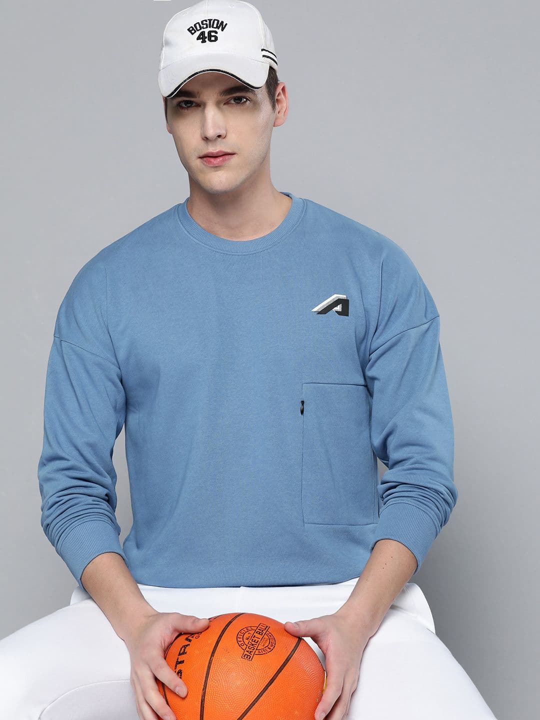 Alcis Men Blue Solid Sweatshirt - view 1