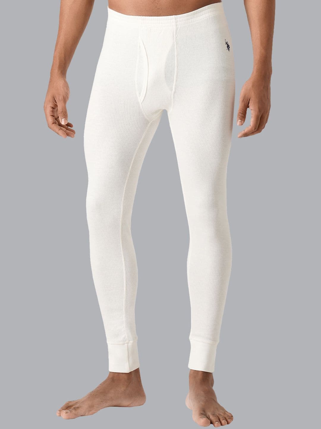 U.S. Polo Assn. Men Beige Colored Solid Thermal Bottoms - view 1