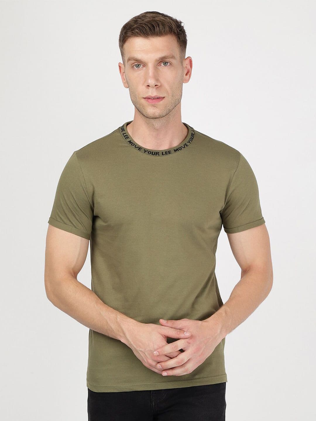 Lee Men Olive Green Slim Fit T-shirt - view 1