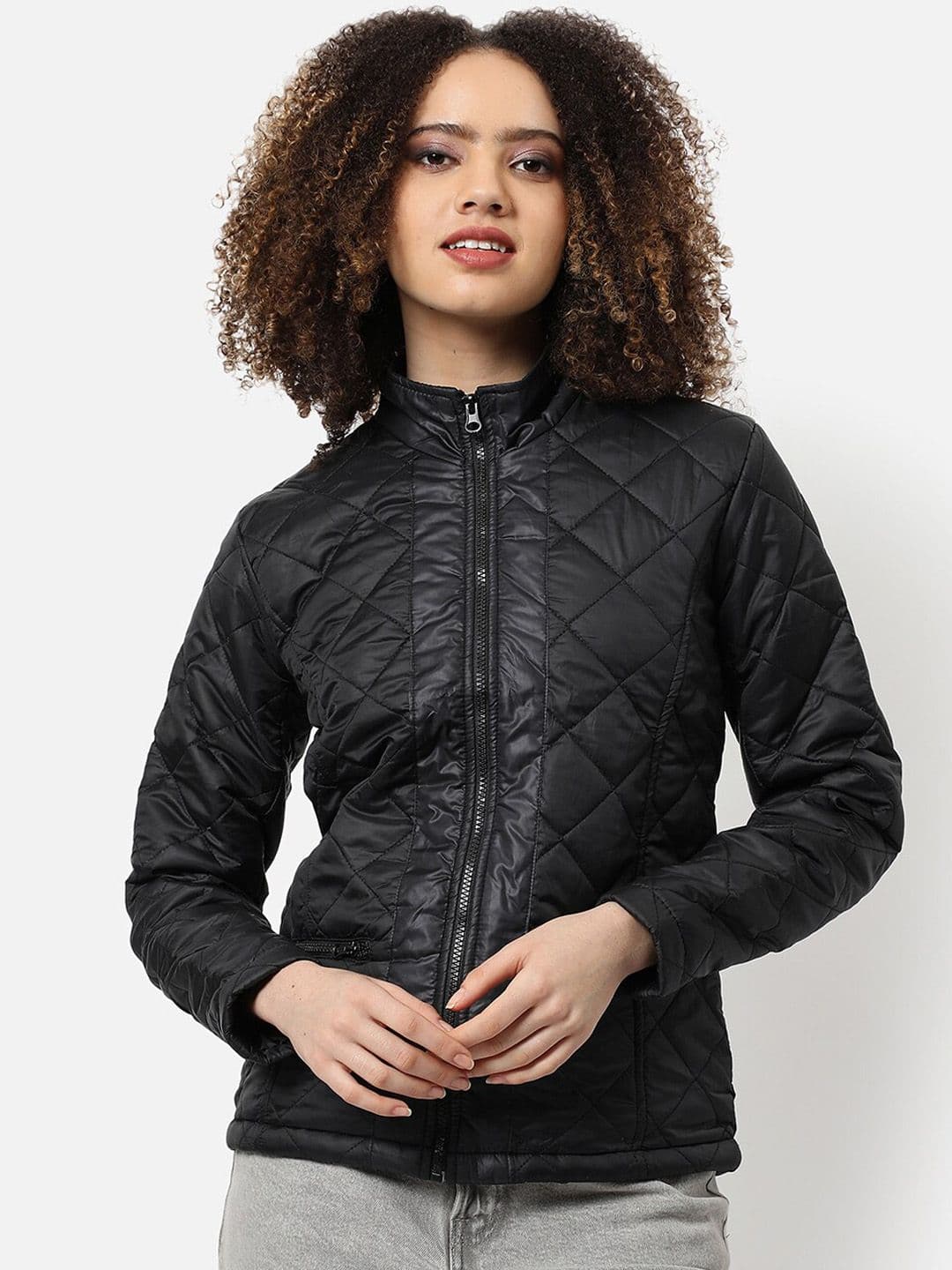PINACOLADA Women Black Windcheater Outdoor Bomber Jacket - view 1
