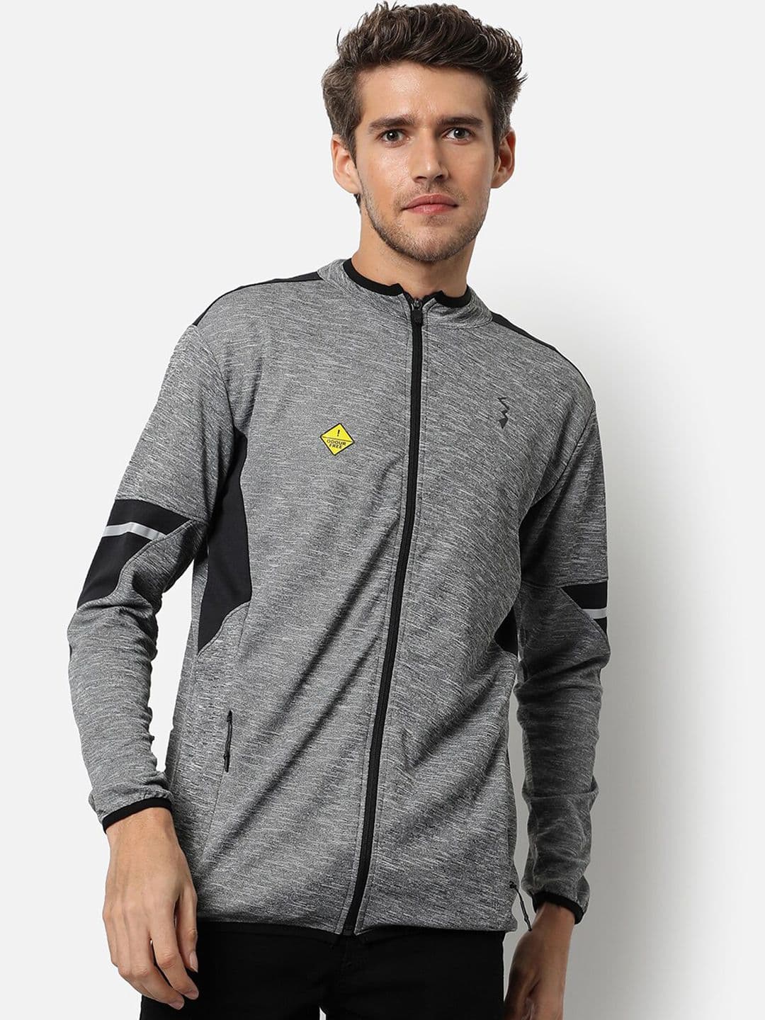 CAHOOT Men Grey Black Windcheater Outdoor Sporty Jacket - view 1