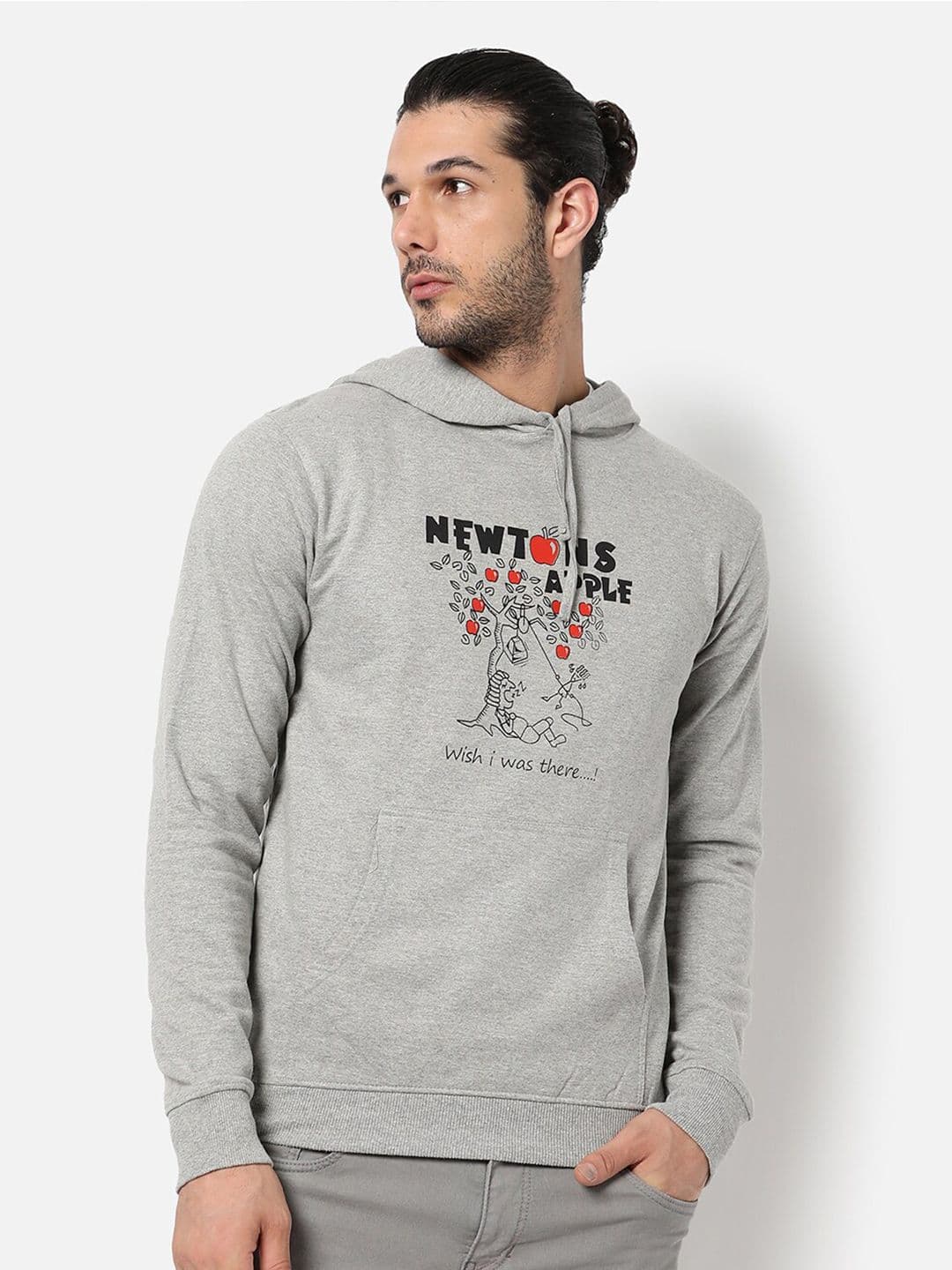 CAHOOT Men Grey Printed Hooded Sweatshirt - view 1
