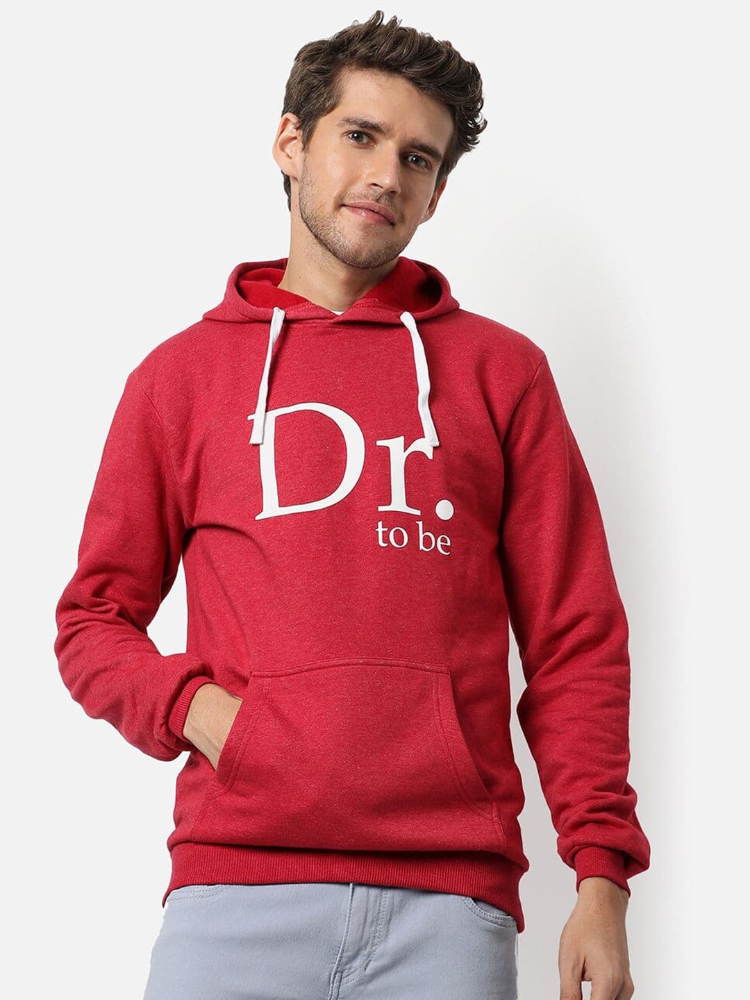 CAHOOT Men Maroon Printed Hooded Sweatshirt - view 1