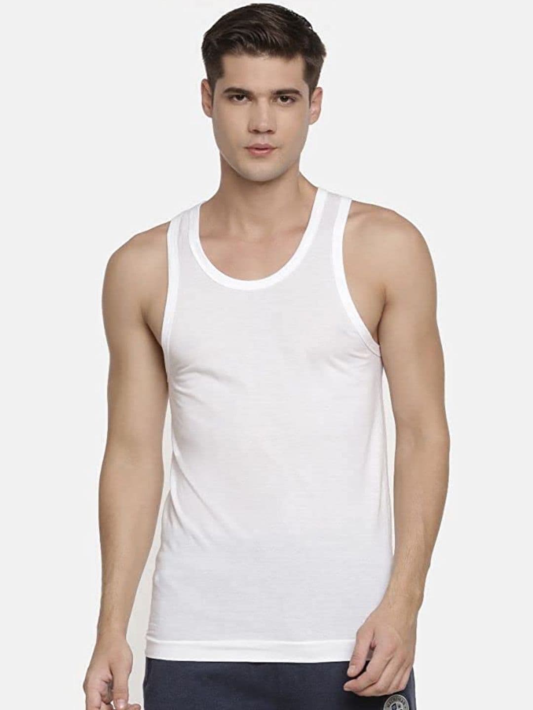 Macroman M-Series Men Pack of 2 White Innerwear Vests - view 1