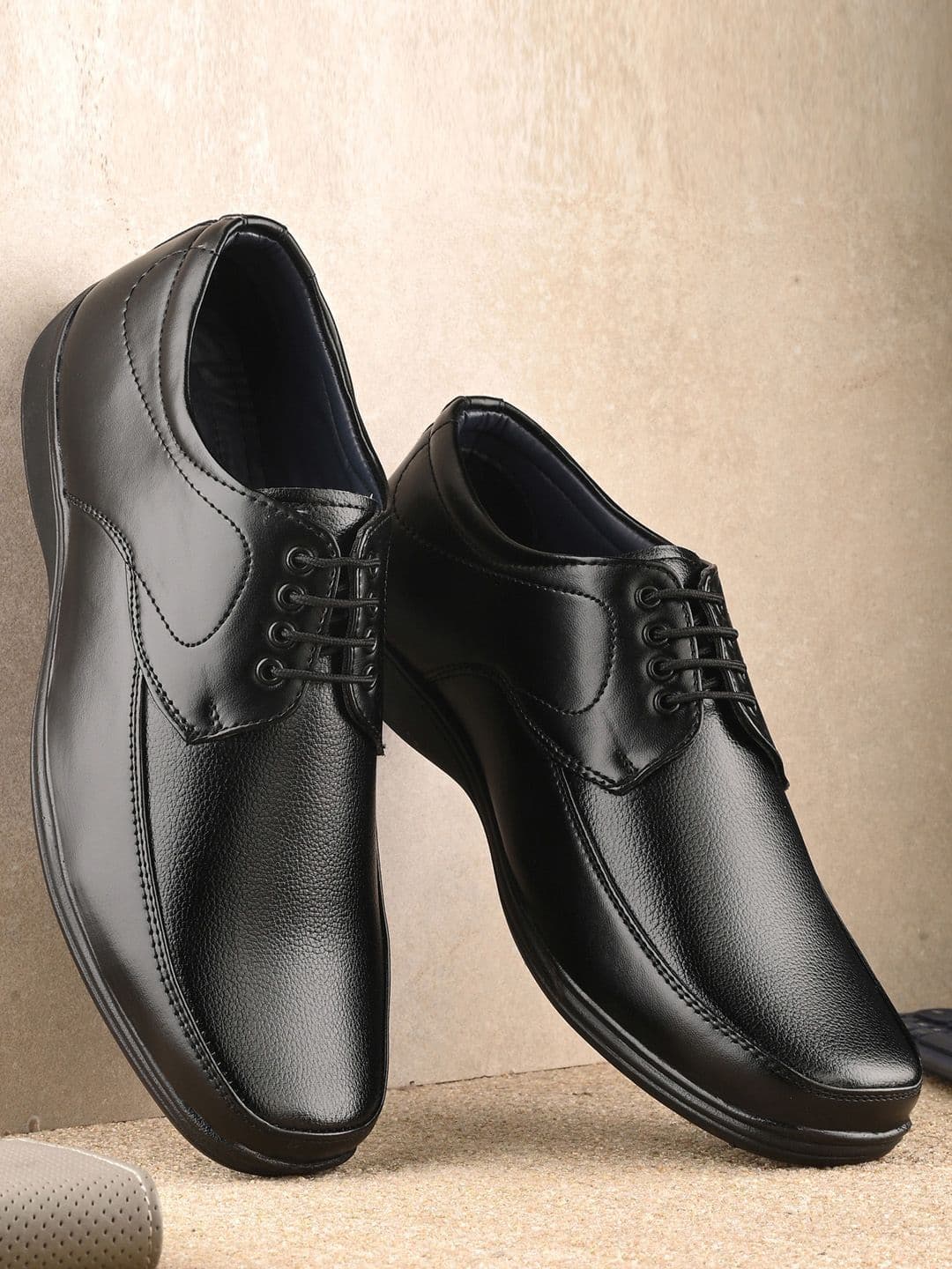 Azzaro Black Men Black Solid Formal Derbys - view 1