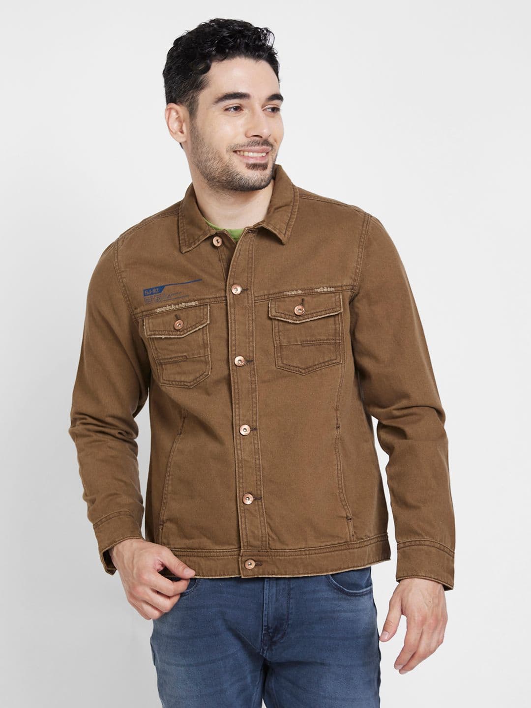 SPYKAR Solid Pure Cotton Denim Jacket - view 1
