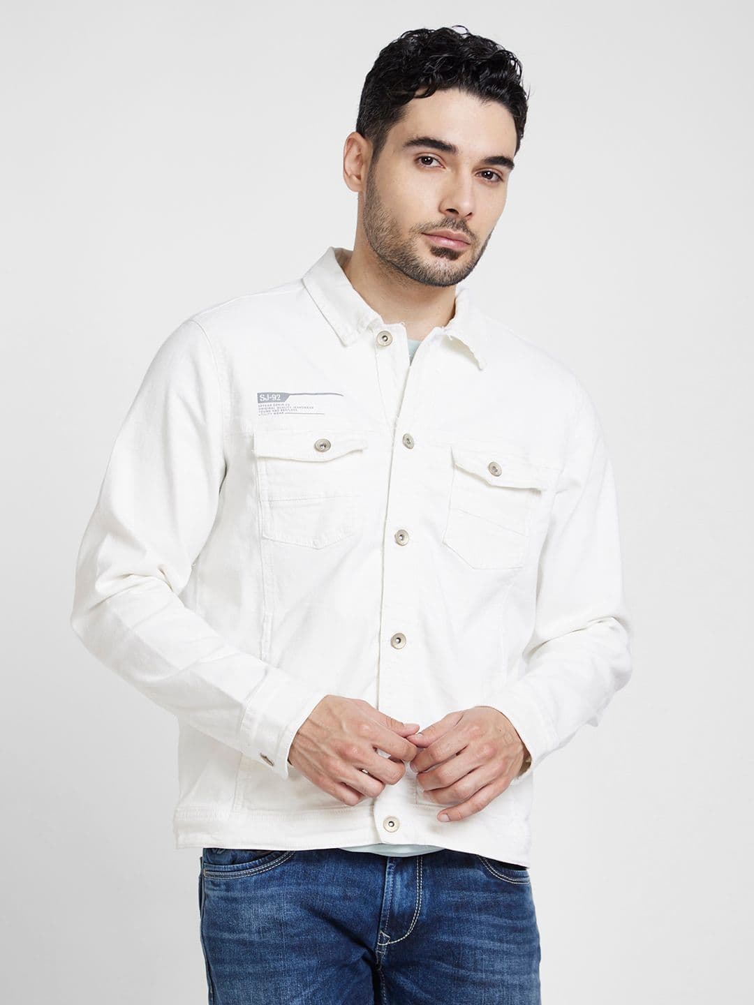 SPYKAR Spread Collar Denim Jacket - view 1