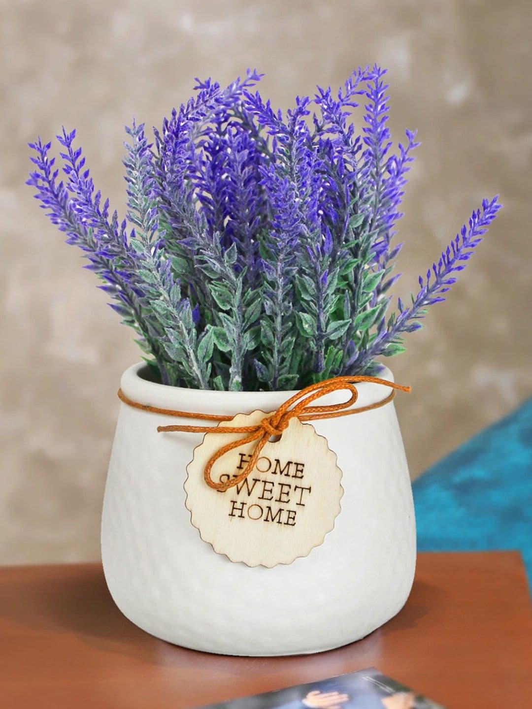 TIED RIBBONS Purple Lavender Artificial Flowers and Plants With Pot - view 1