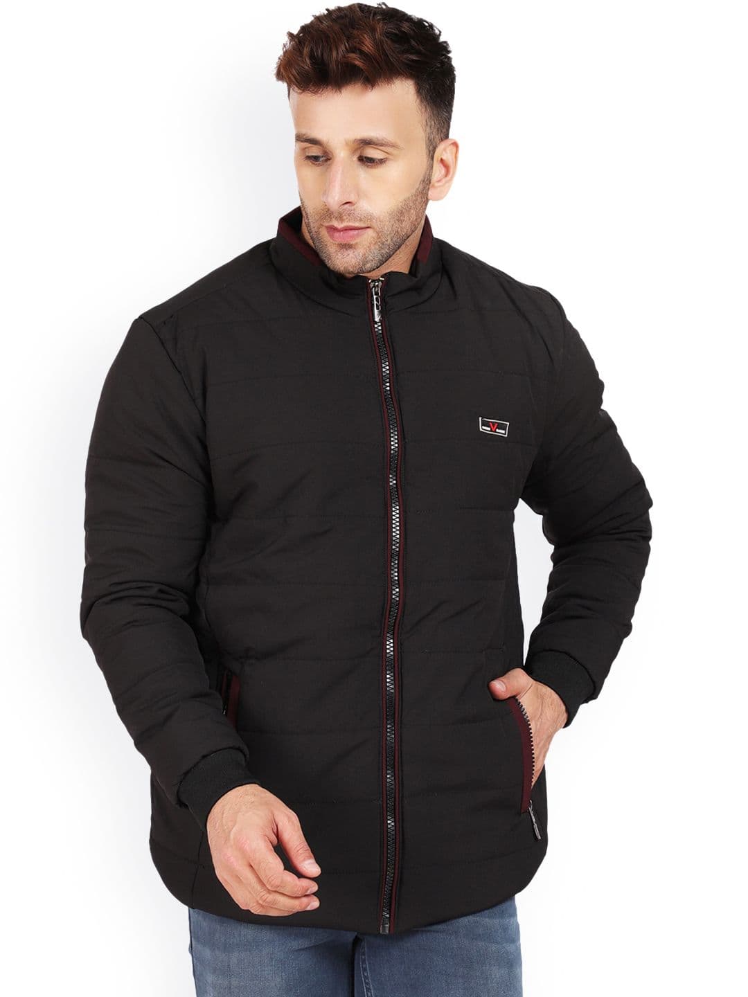 AD & AV Men Black Water Resistant Longline Quilted Jacket - view 1