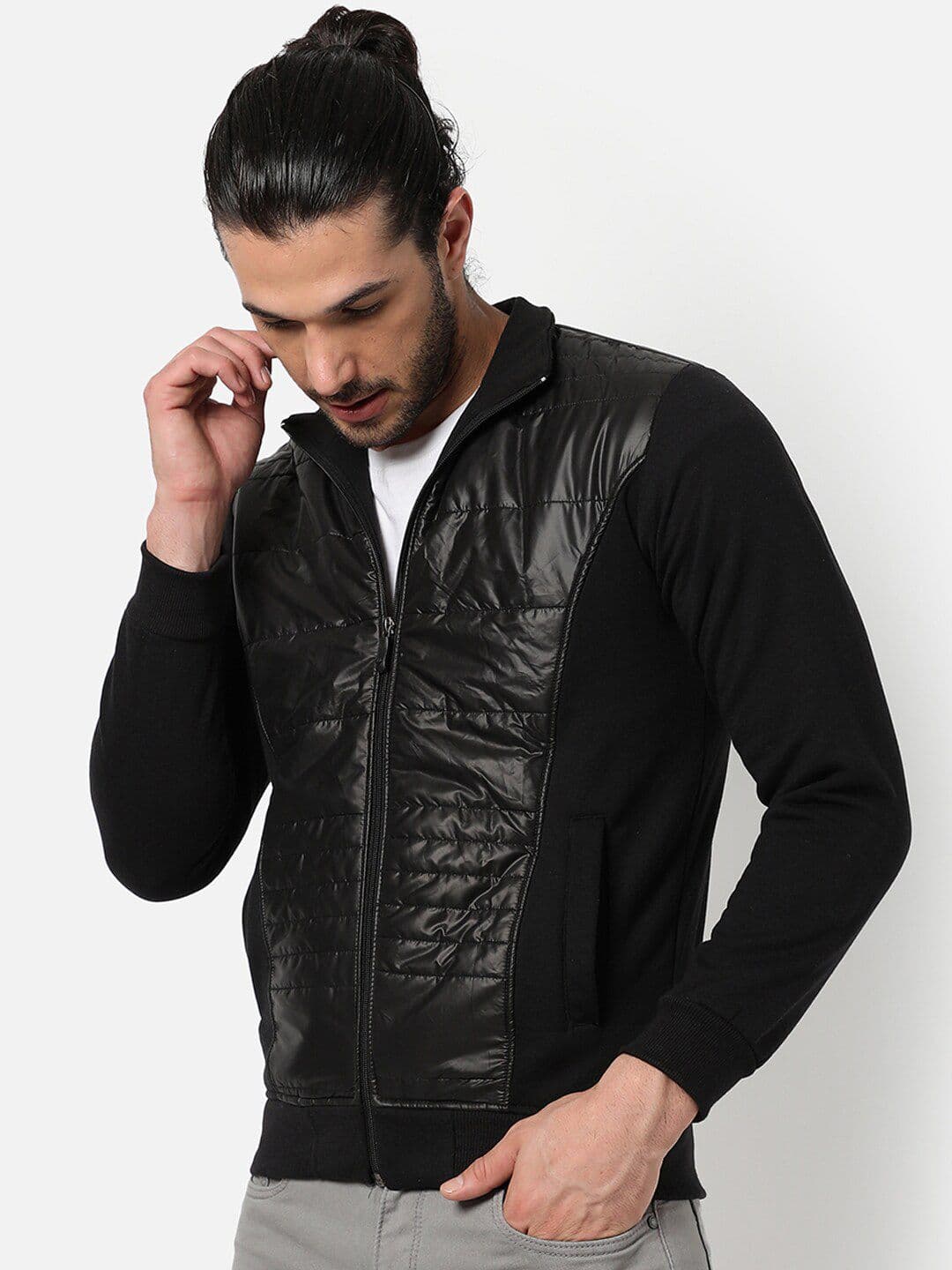 CAHOOT Men Black Windcheater Outdoor Open Front Jacket - view 1