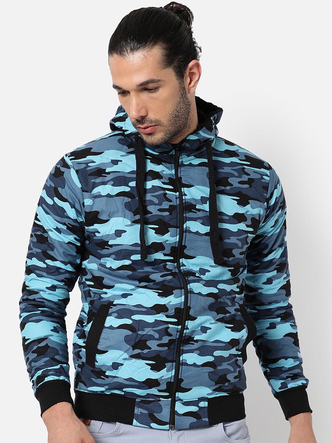 CAHOOT Men Blue Camouflage Windcheater Bomber Jacket - view 1