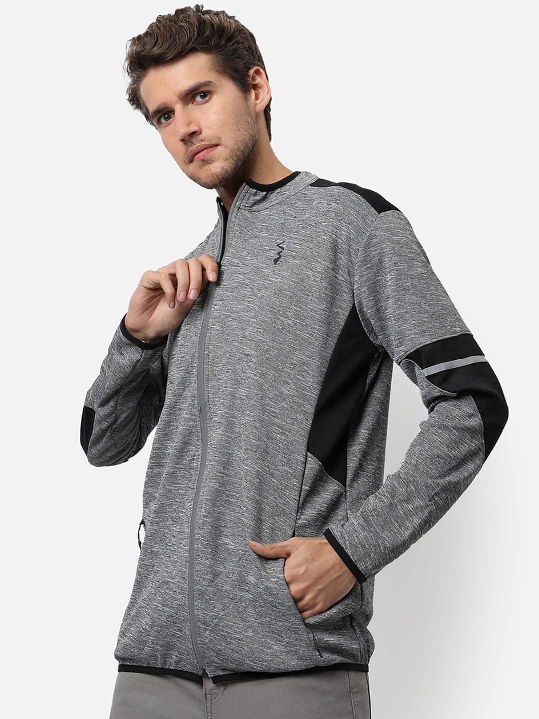 CAHOOT Men Grey Abstract Sporty Jacket - view 1