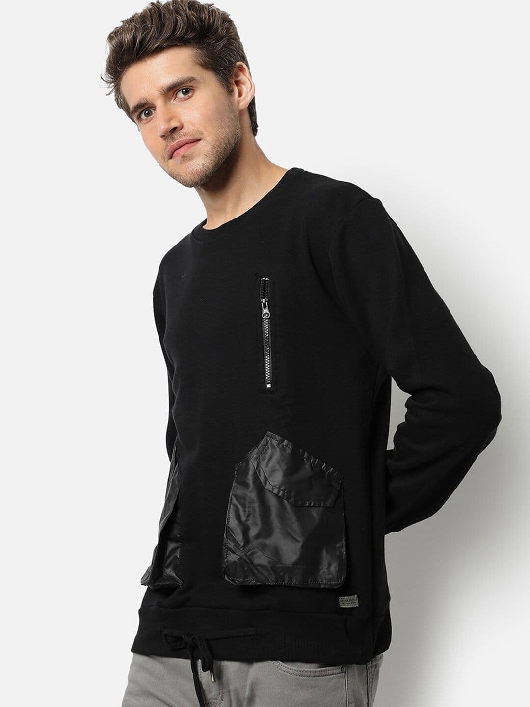CAHOOT Men Black Solid Sweatshirt - view 1
