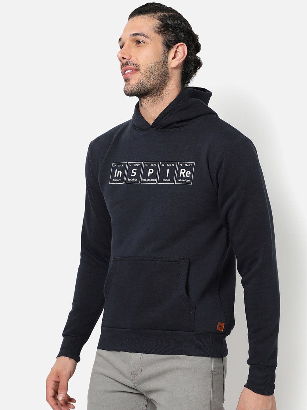 CAHOOT Men Blue Printed Hooded Sweatshirt - view 1