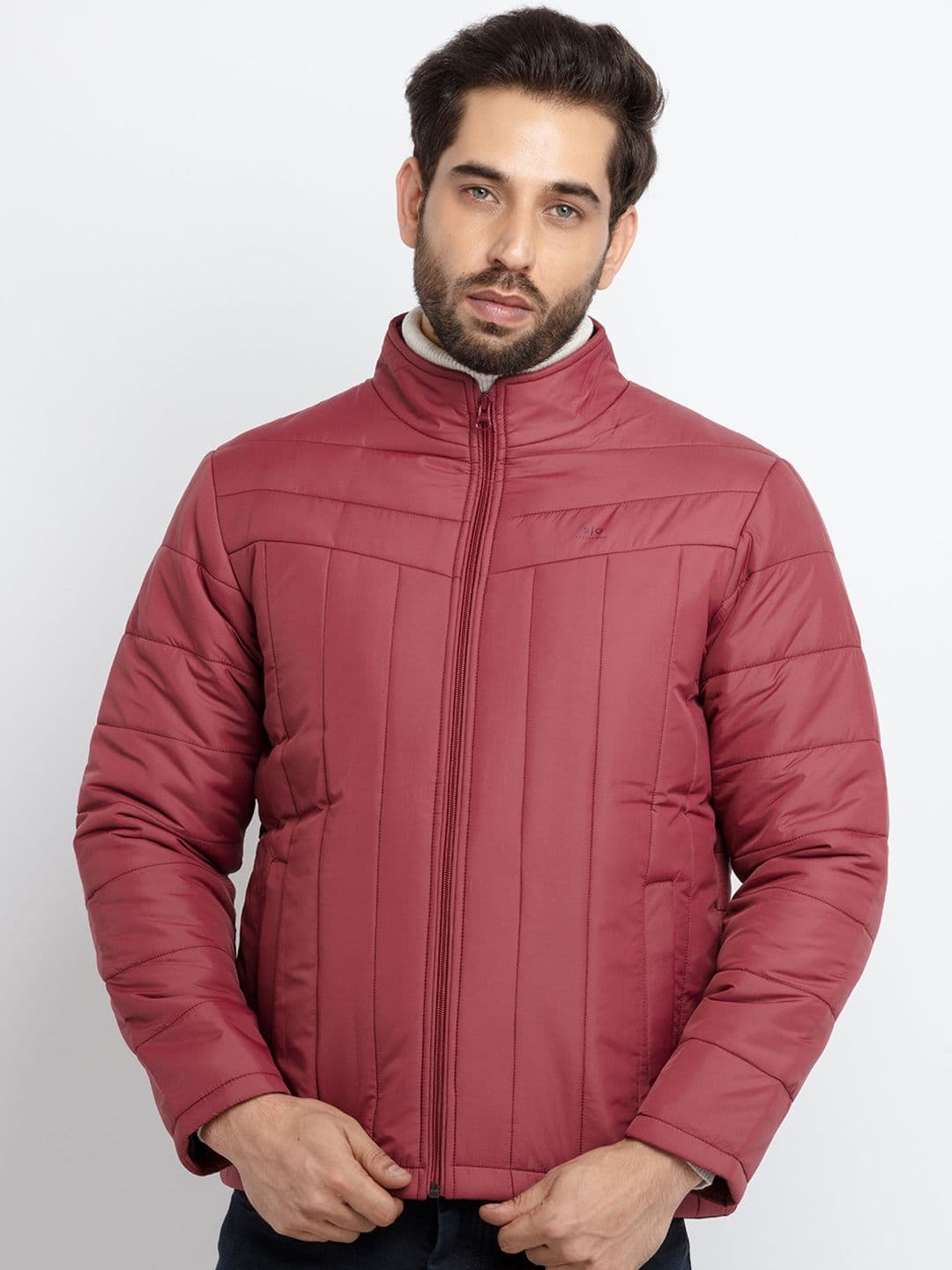 Status Quo Men Maroon Polyester Puffer Jacket - view 1