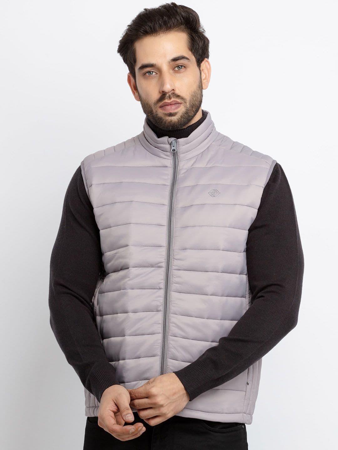 Status Quo Men Grey Padded Jacket - view 1