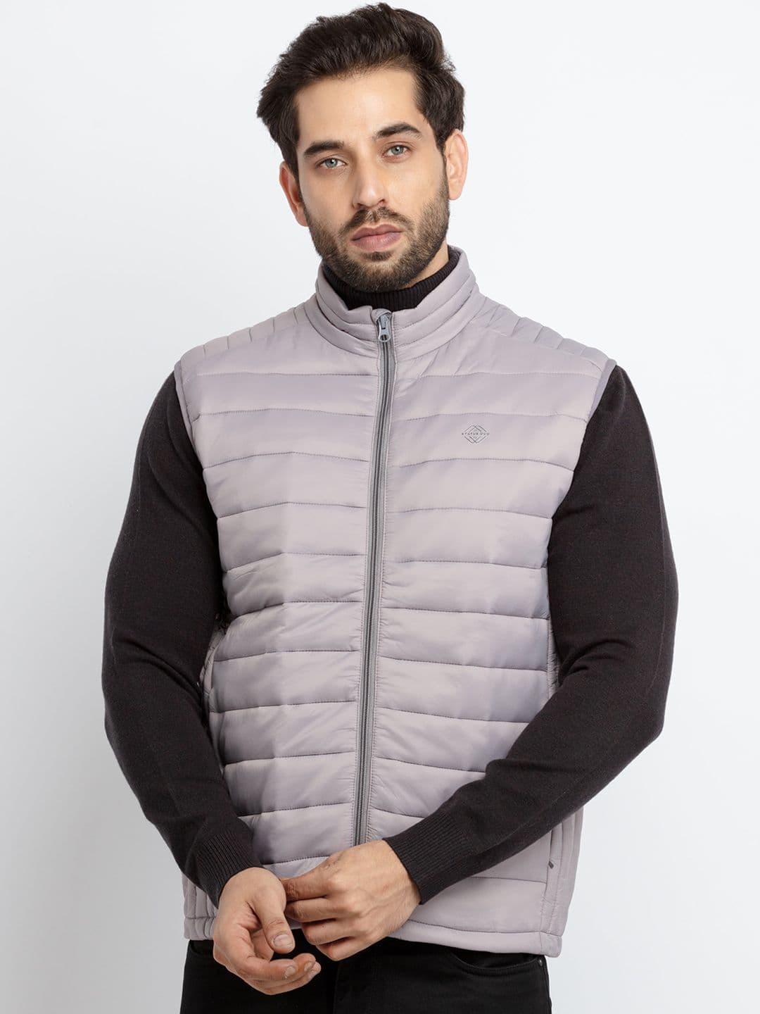 Status Quo Men Grey Padded Jacket - view 1