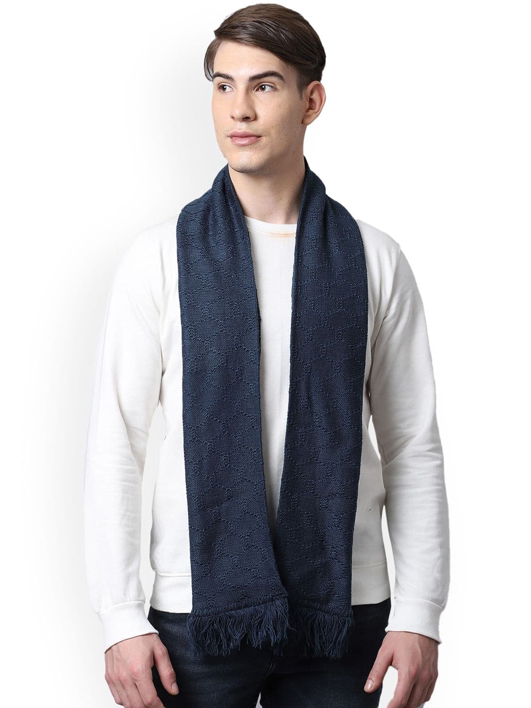 ELLIS Men Blue Solid Muffler - view 1