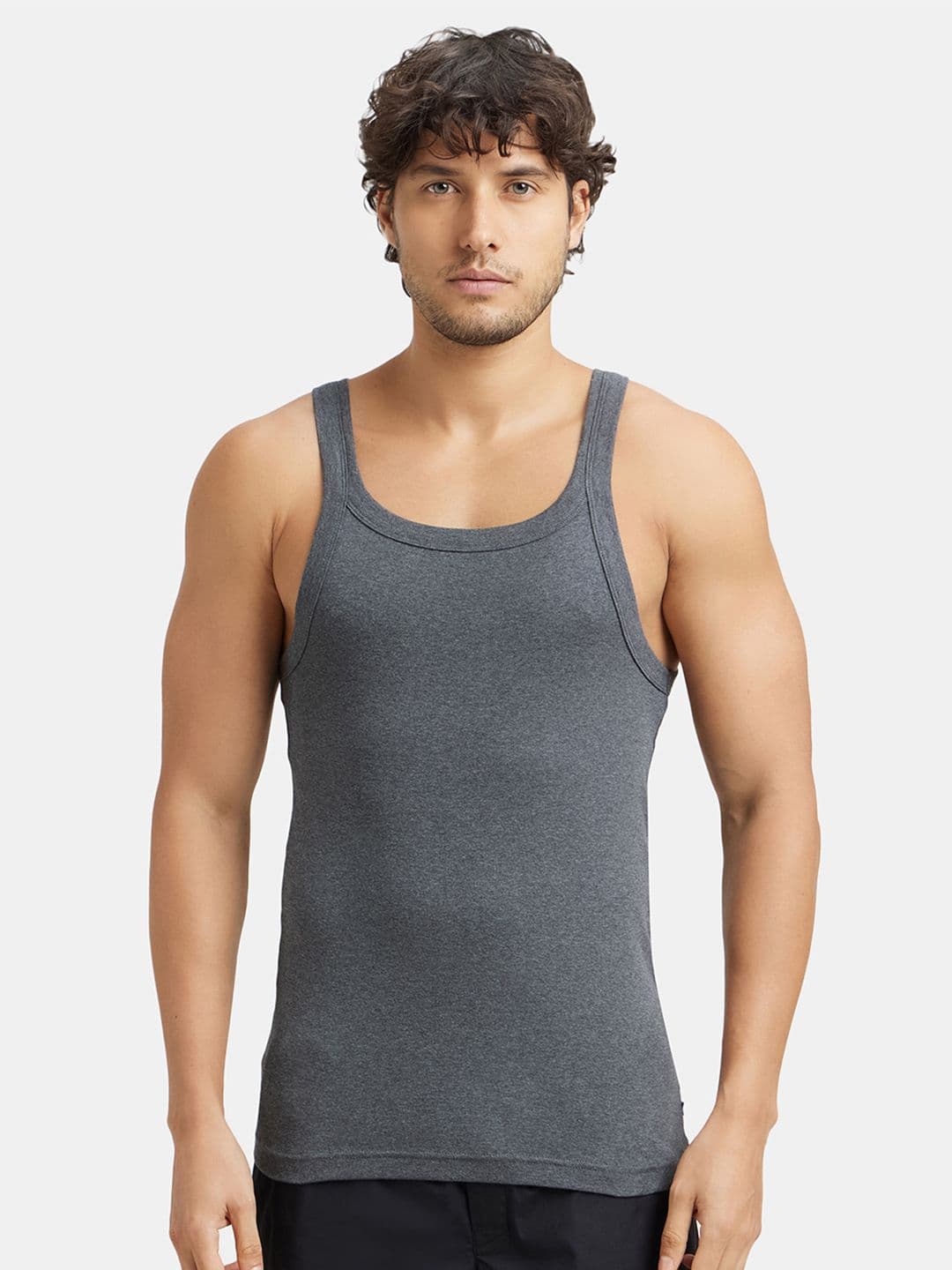 Jockey Combed Cotton Rib Square Neck Gym Vest-US26 - view 1