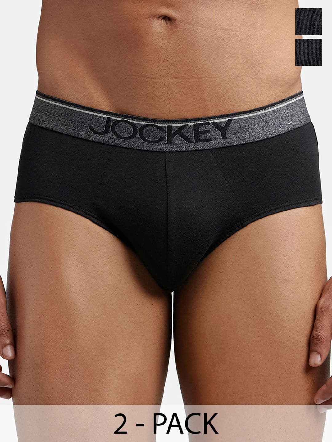 Jockey Pack Of 2 Super Combed Cotton Solid Brief with Ultrasoft Waistband-8037 - view 1
