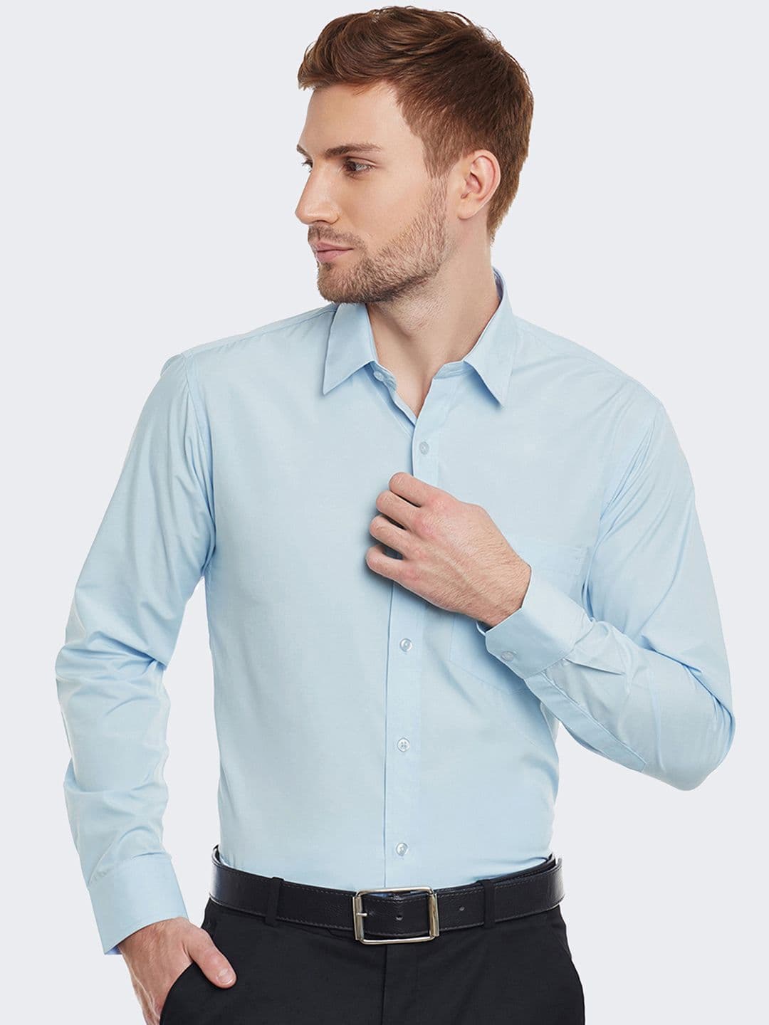 Hancock Men Slim Fit Solid Wrinkle Resistant Formal Shirt - view 1