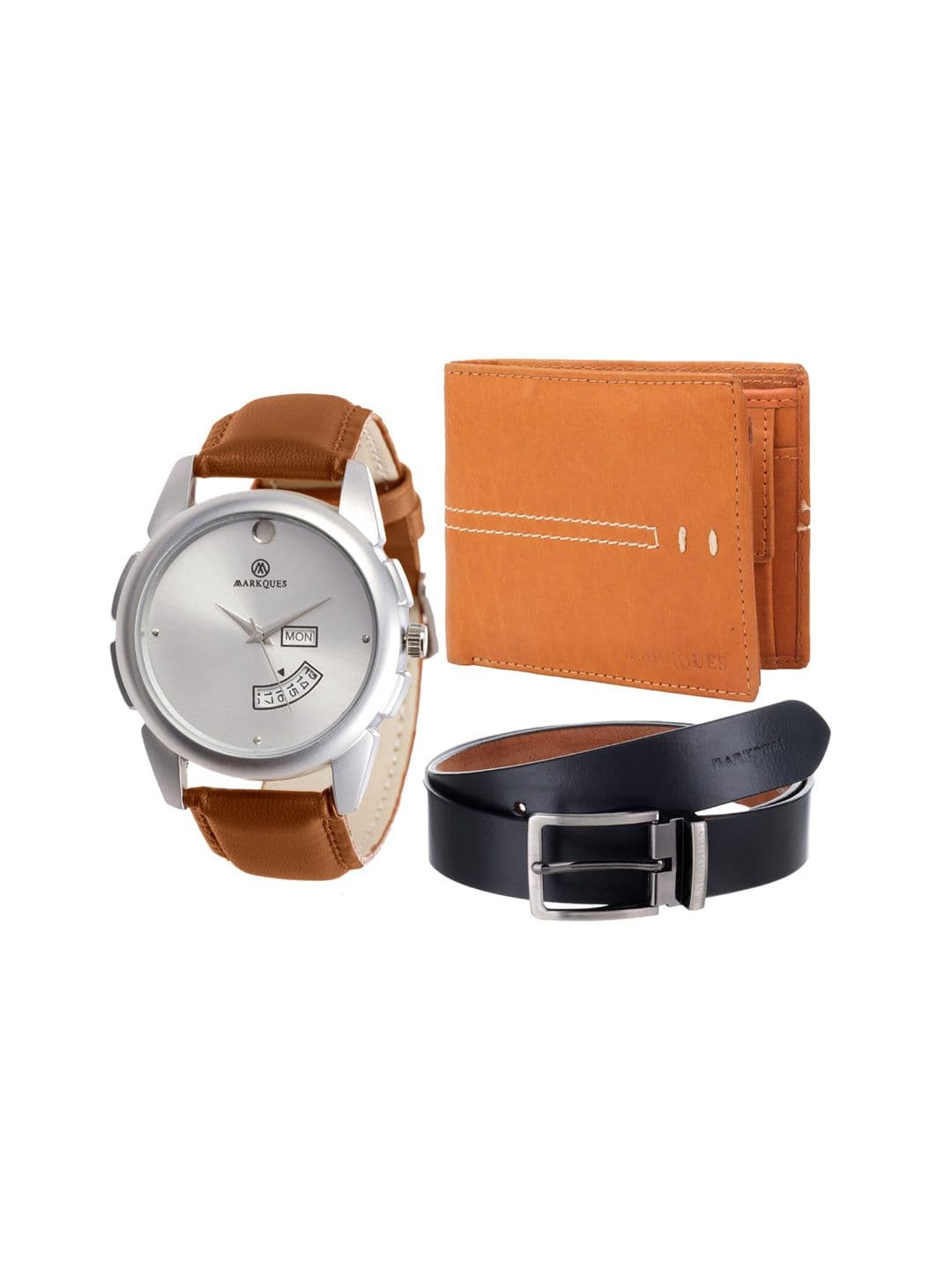 MARKQUES Men Tan-Coloured Accessory Gift Set STV-770904-VIN-04-EXE-01-Multi - view 1