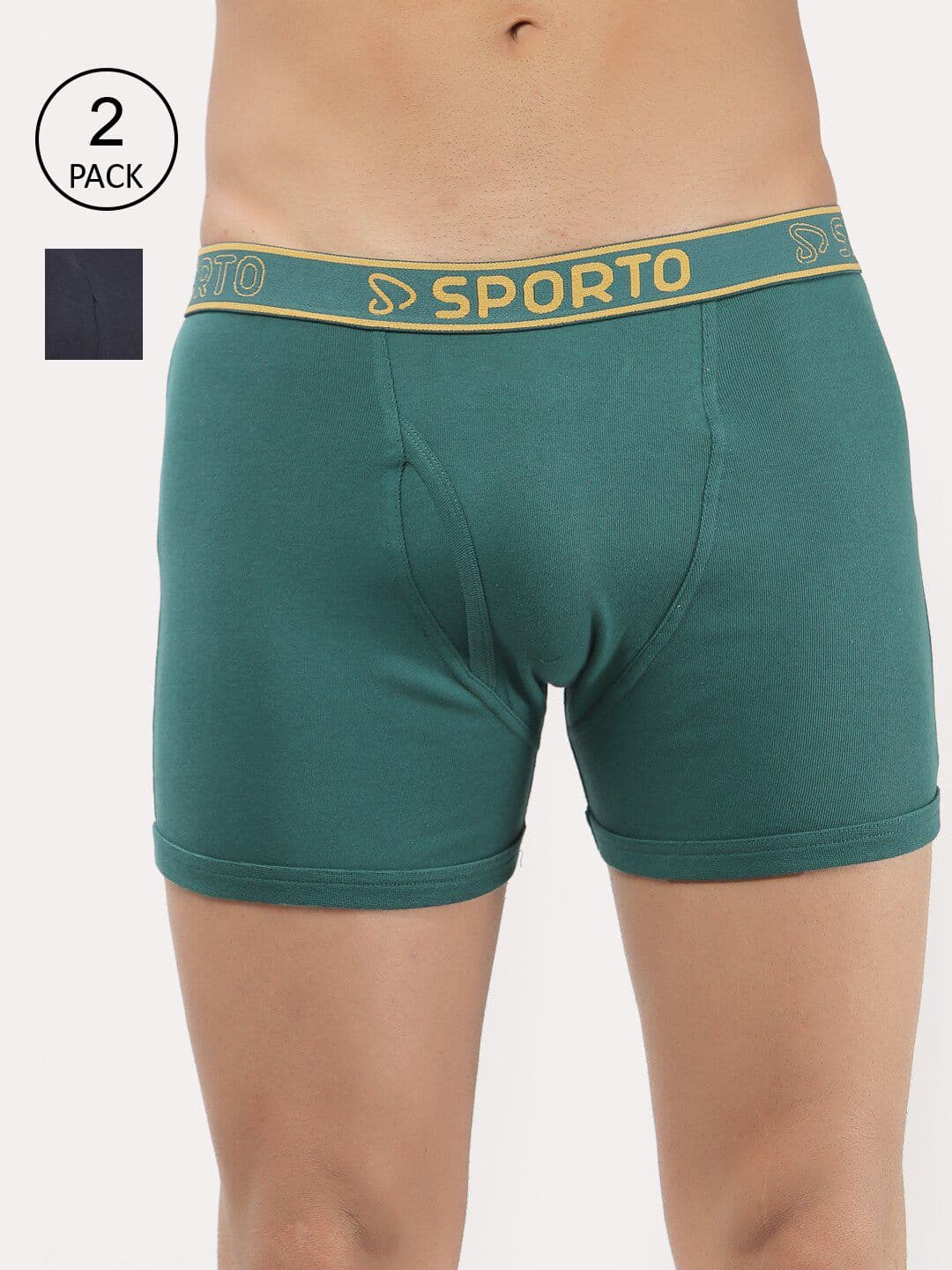 SPORTO Men Pack Of 2 Solid Cotton Trunk - view 1