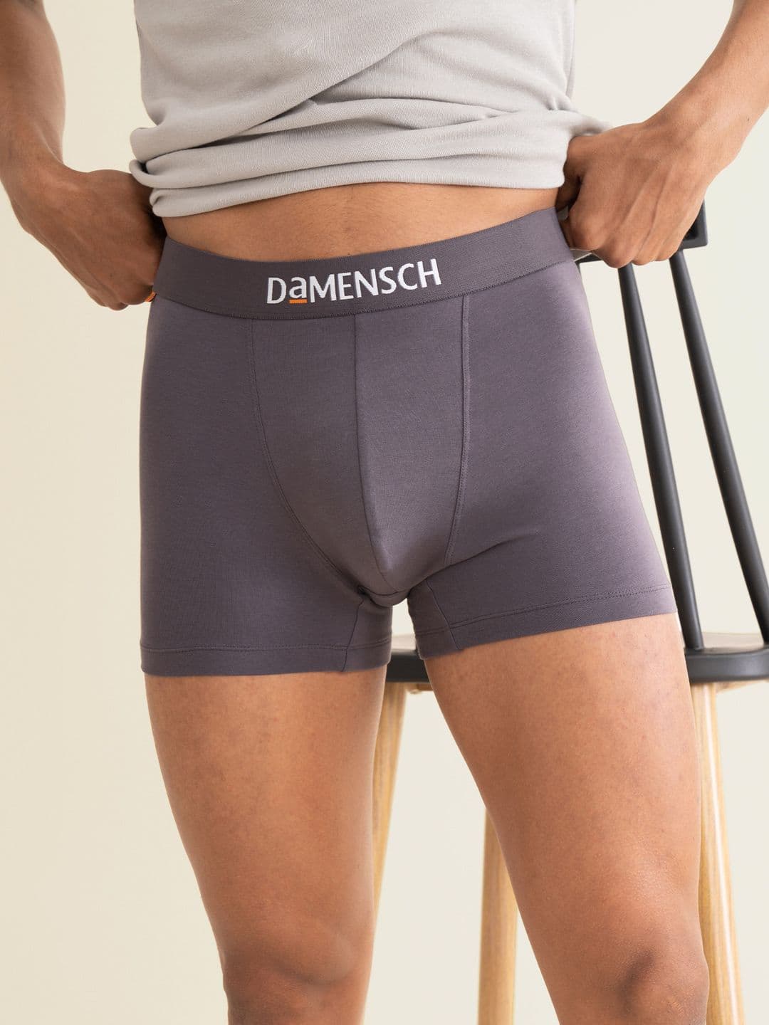 DAMENSCH Men Grey Solid Deo-Cotton Anti-Bacterial Moisture-Free Trunk DAM-CTST-T-RAE - view 1