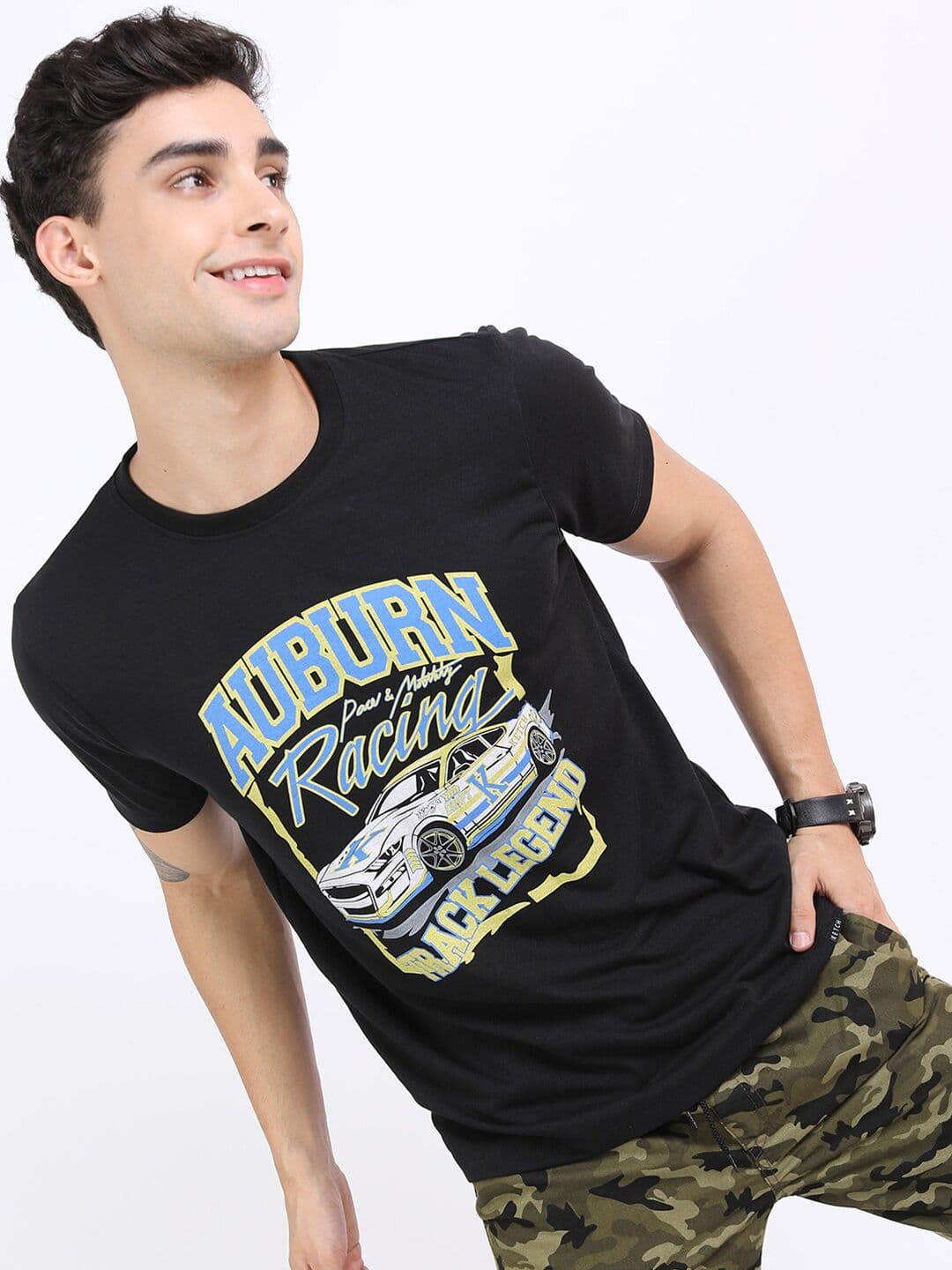KETCH Men Black Printed Slim Fit T-shirt - view 1