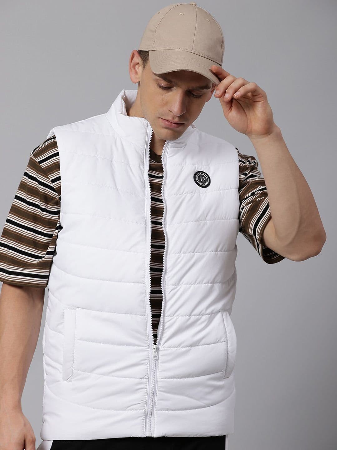 Dennis Lingo Men Lightweight Outdoor Padded Jacket with Patchwork - view 1