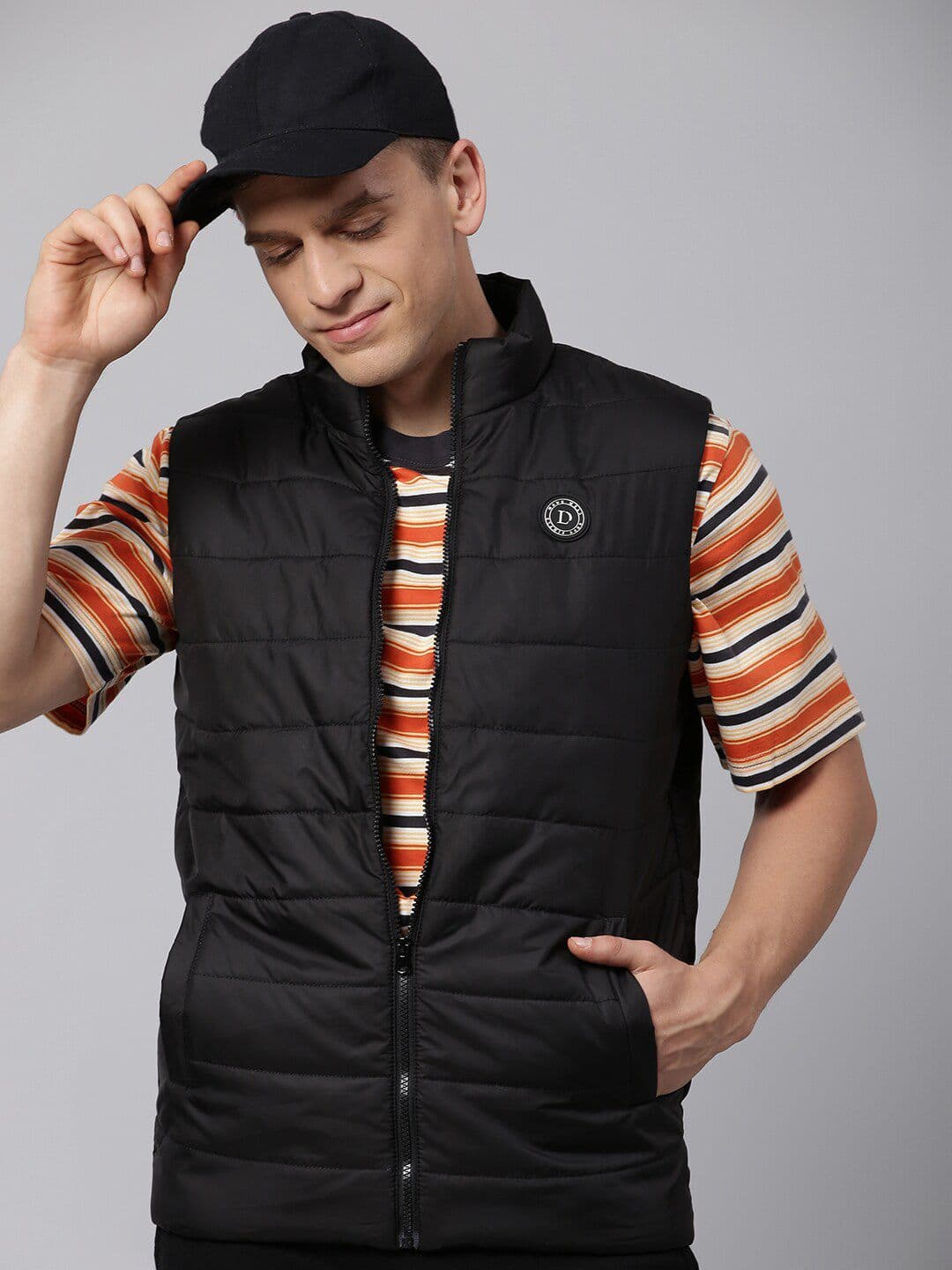 Dennis Lingo Men Lightweight Outdoor Padded Jacket with Patchwork - view 1