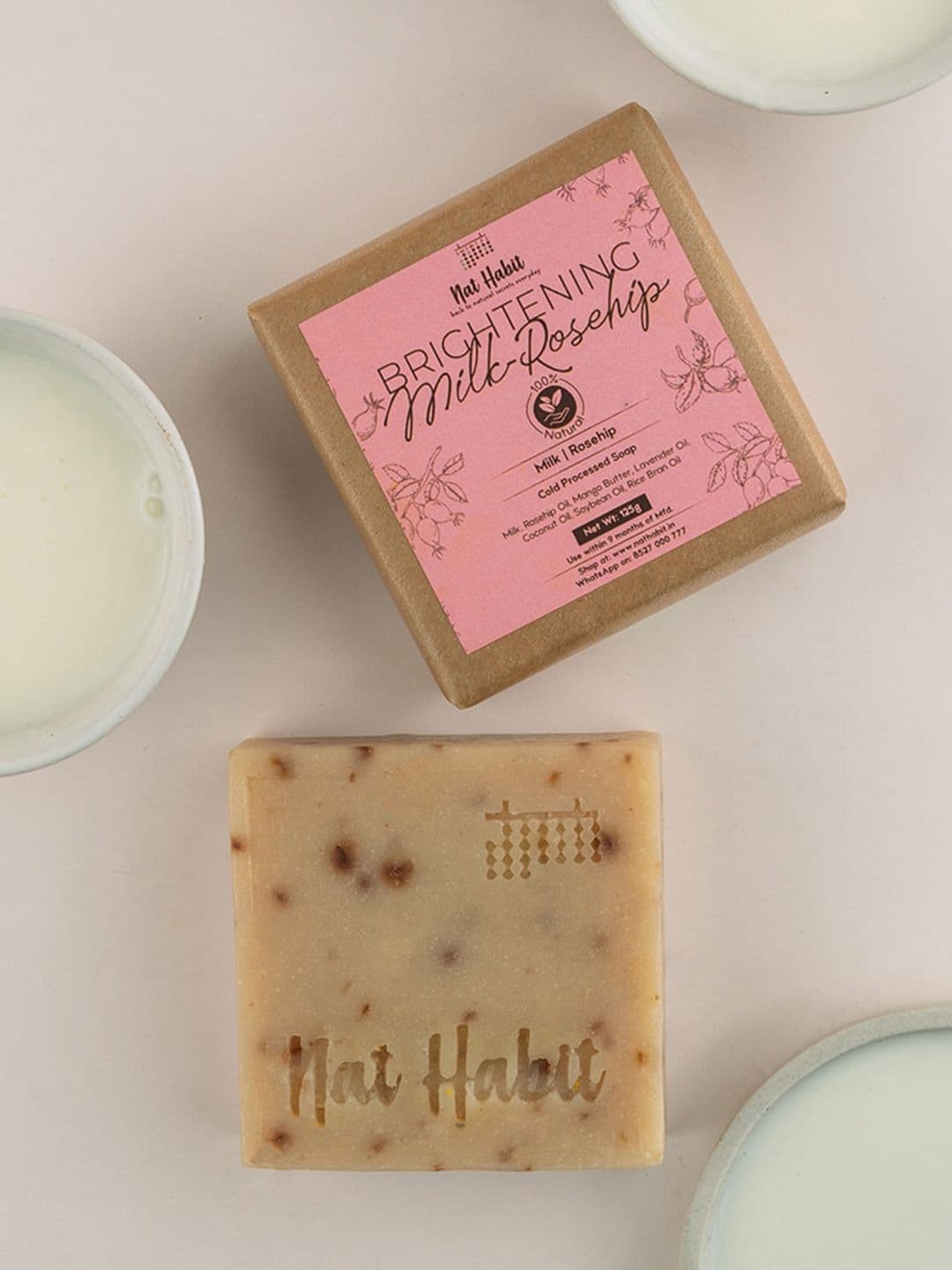 Nat Habit Cold Processed Brightening Milk Rosehip Soap with Mango Butter - 125 g - view 1