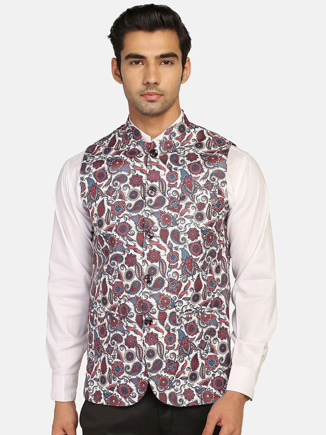 TAHVO Men Printed Woven Nehru Jackets - view 1