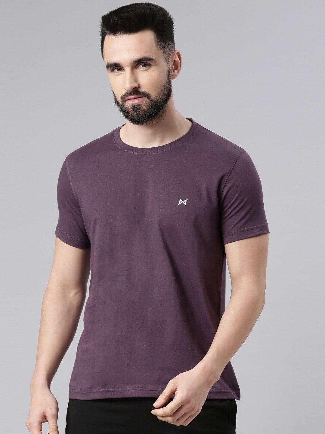 Force NXT Men Solid Pack of 1 Super Combed Cotton T-Shirt - view 1