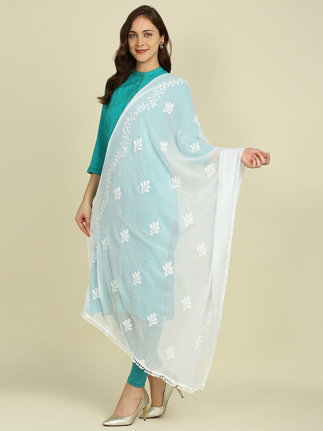 Dupatta Bazaar Embroidered Chiffon Dupatta - view 1