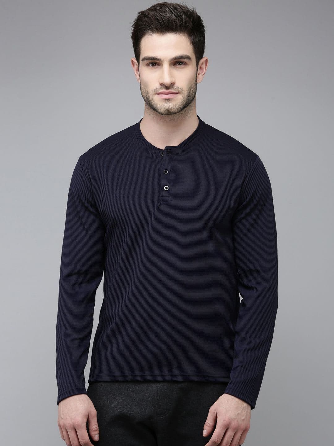 MADSTO Men Solid Henley Neck T-shirt - view 1