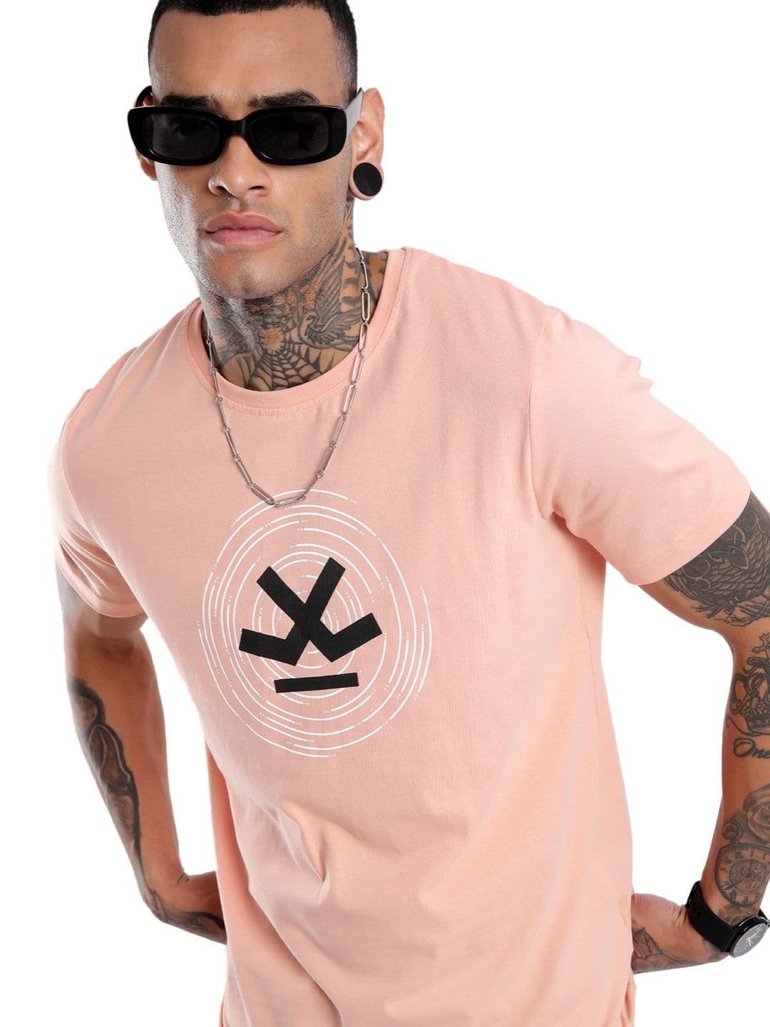 WROGN Swirled Logo Graphic Printed Slim Fit Cotton T-shirt - view 1