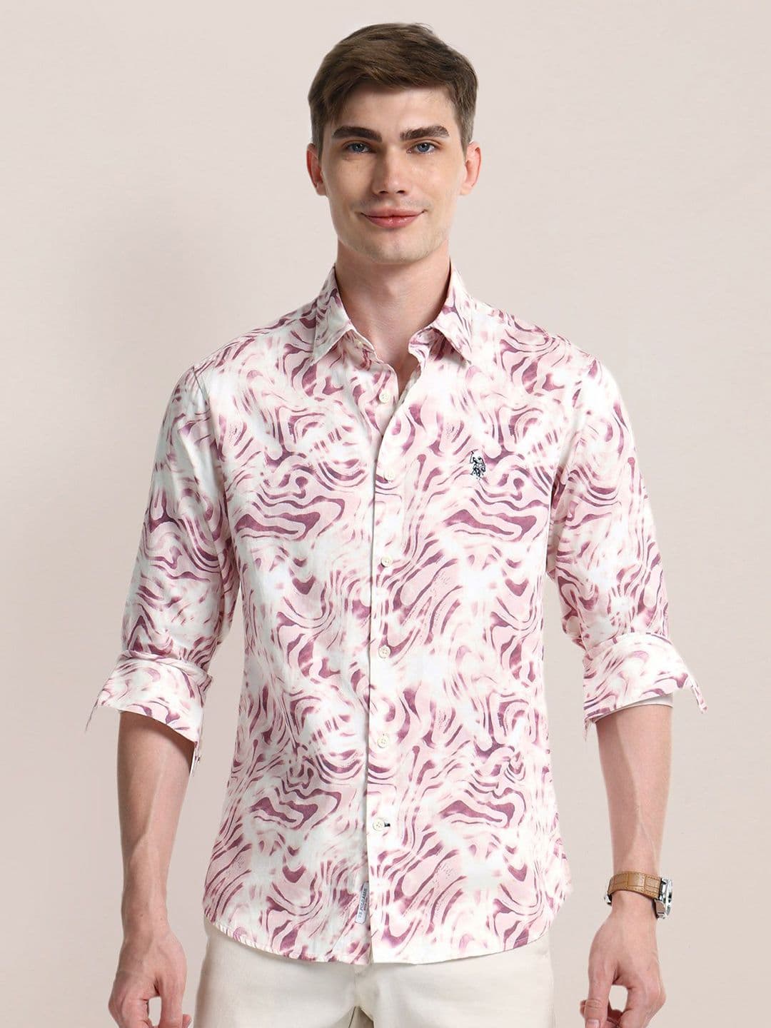 U.S. Polo Assn. Men Classic Floral Opaque Printed Casual Shirt - view 1
