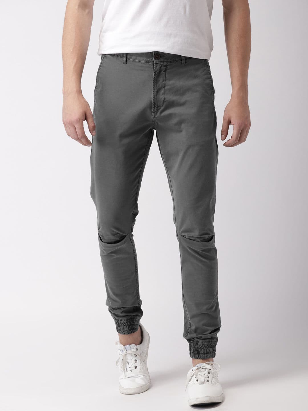 Mast & Harbour Men Grey Slim Fit Solid Regular Joggers - view 1