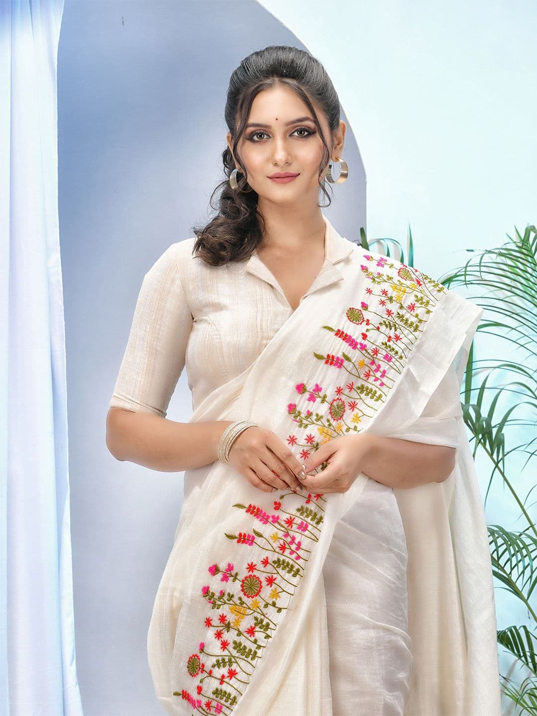 DESH BIDESH Floral Embroidered Saree - view 1