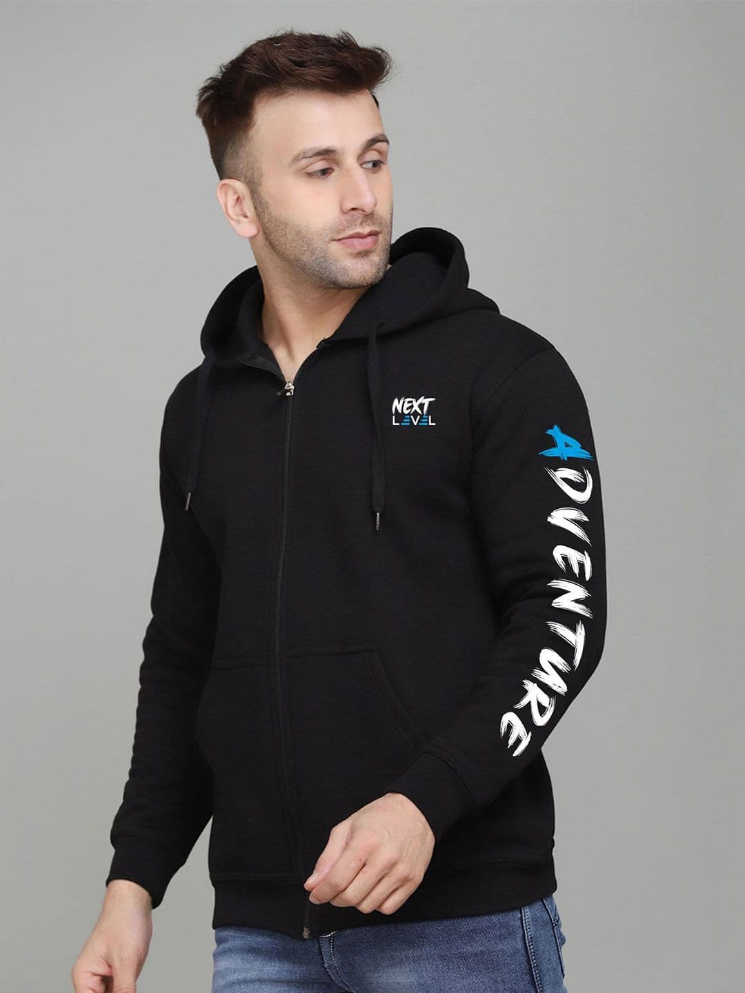 SLOWLORIS Men Typography Printed Hooded Sweatshirt - view 1