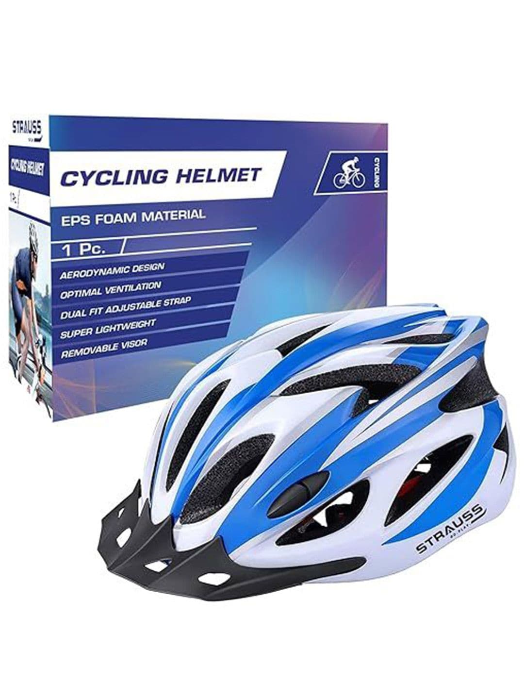 STRAUSS Adjustable Cycling Helmet With Detachable Visor - view 1