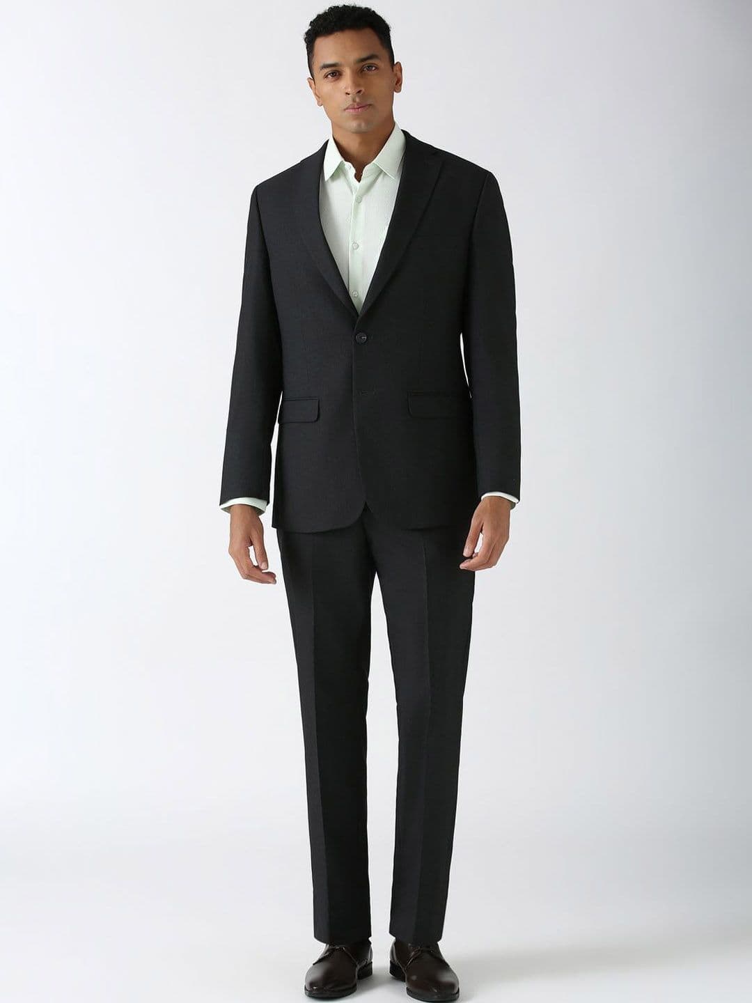 Peter England Self-Design Single-Breasted Two Piece Suits - view 1