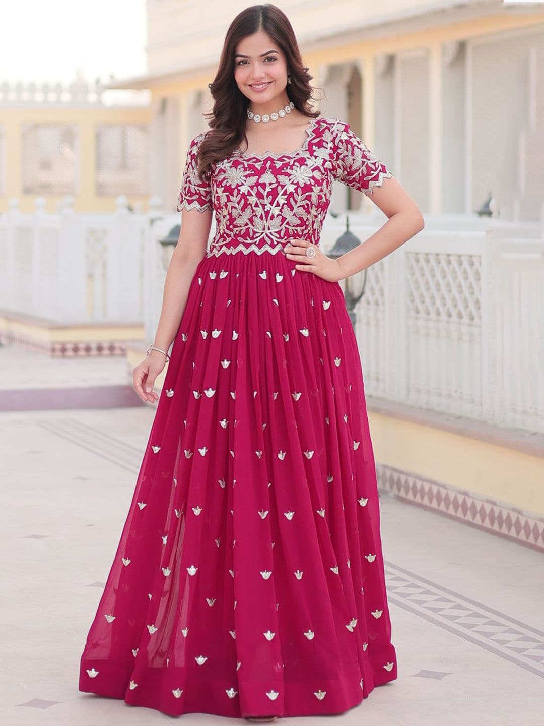 KALINI Embroidery Maxi Ethnic Dresses - view 1