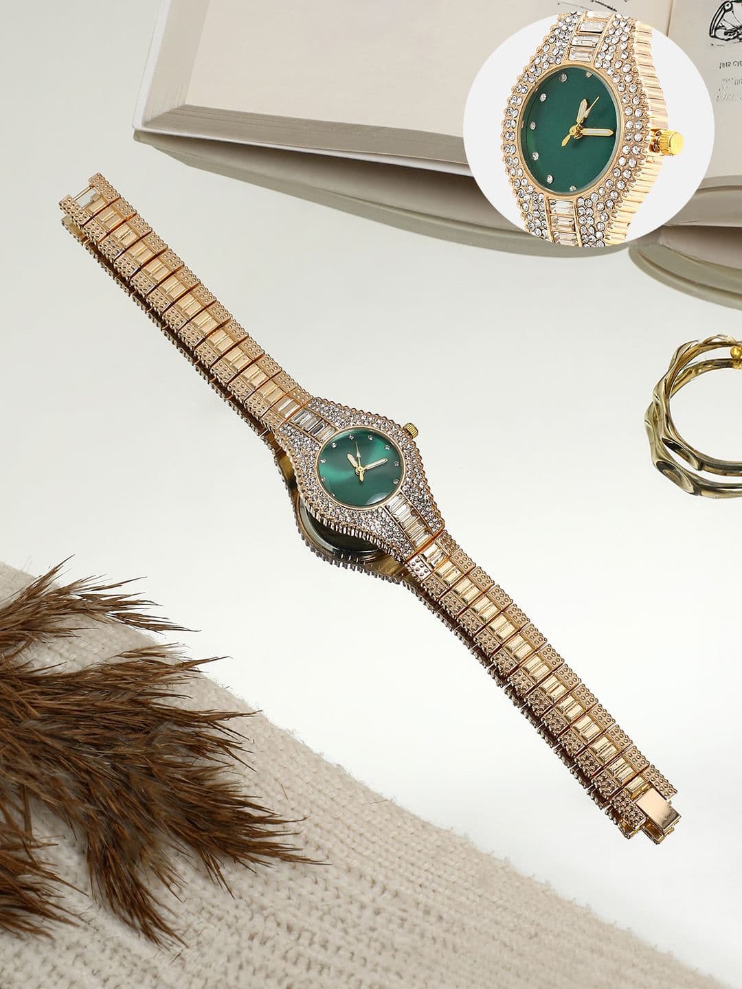 HAUTE SAUCE Women Embellished Dial & Stainless Steel Bracelet Style Straps Analogue Watch - view 1