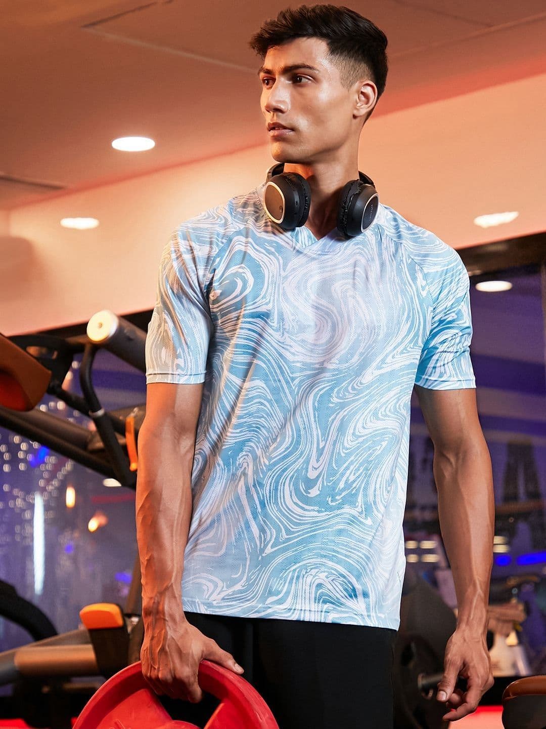CAHOOT Men Abstract Printed V-Neck T-shirt - view 1